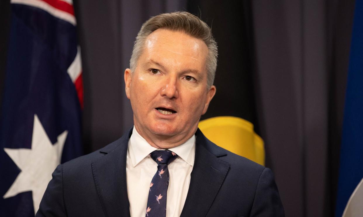 <span>The climate change and energy minister, Chris Bowen, says the Coalition’s nuclear power plan is not feasible because several states have banned the energy source. </span><span>Photograph: Mike Bowers/The Guardian</span>