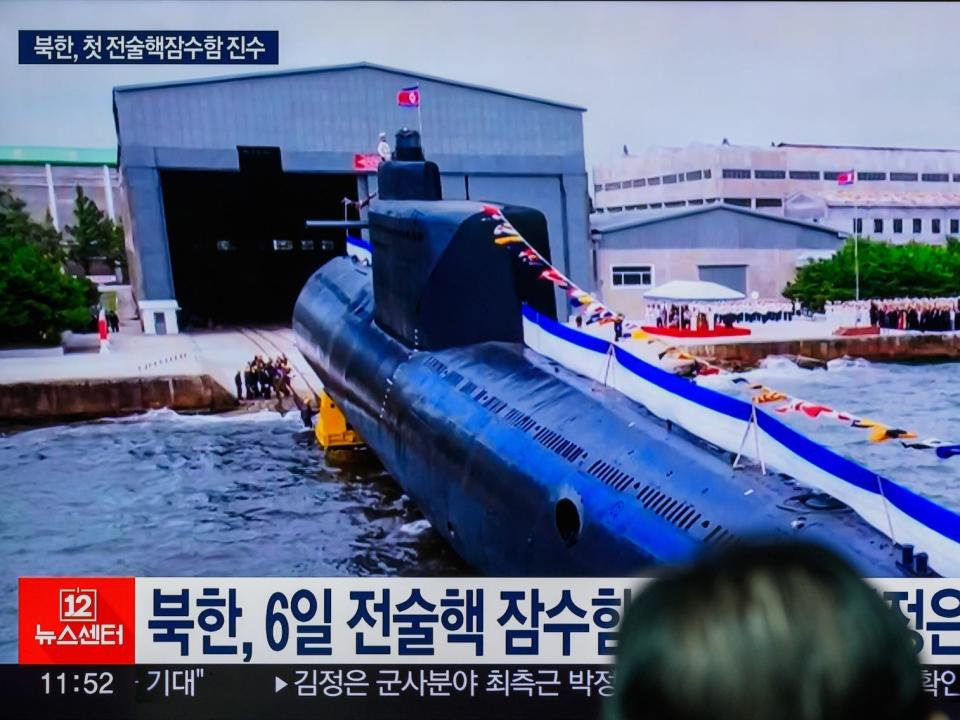 North Korea submarine TV news broadcast