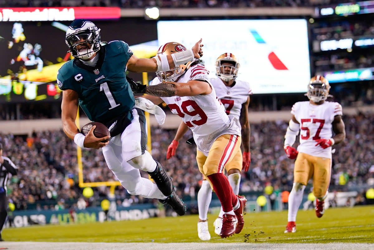 49ers Eagles Football (Copyright 2023 The Associated Press. All rights reserved)