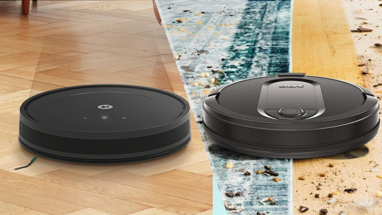  Rooma Combo Essential next to Shark IQ robot vacuum. 