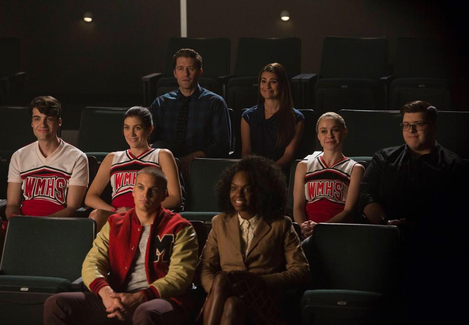 GLEE: a tween requests that members of New Directions perform at his bar mitsvah in the "Child Star" episode of GLEE airing Friday, Feb. 27 (9:00-10:00 PM ET/PT on FOX. Pictured L-R: Billy Lewis Jr., Laura Dreyfuss, Matthew Morrison (back), Lea Michele, Becca Tobin and Noah Gurthrie. Front: Marshall Williams and Jane Hayward. (Photo by FOX Image Collection via Getty Images)