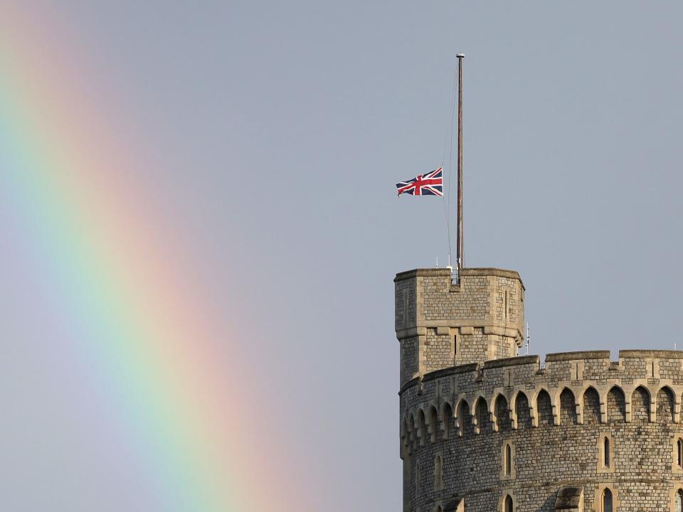 Flags at Windsor Castle lowered to half-staff at Windsor Castle following Queen Elizabeth II's death on September 8.