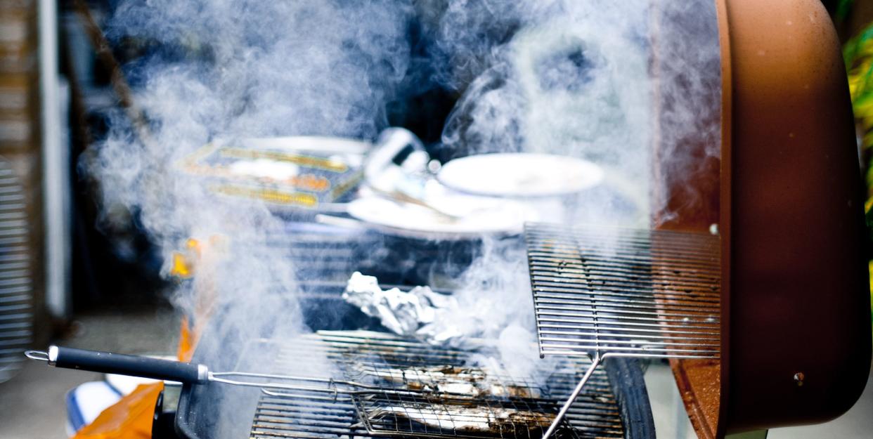 smoked fish on an english bbq