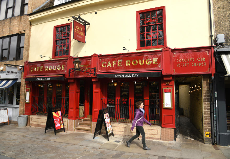 Cafe Rouge restaurant, Cambridge City Centre. Photo credit should read: Doug Peters/EMPICS