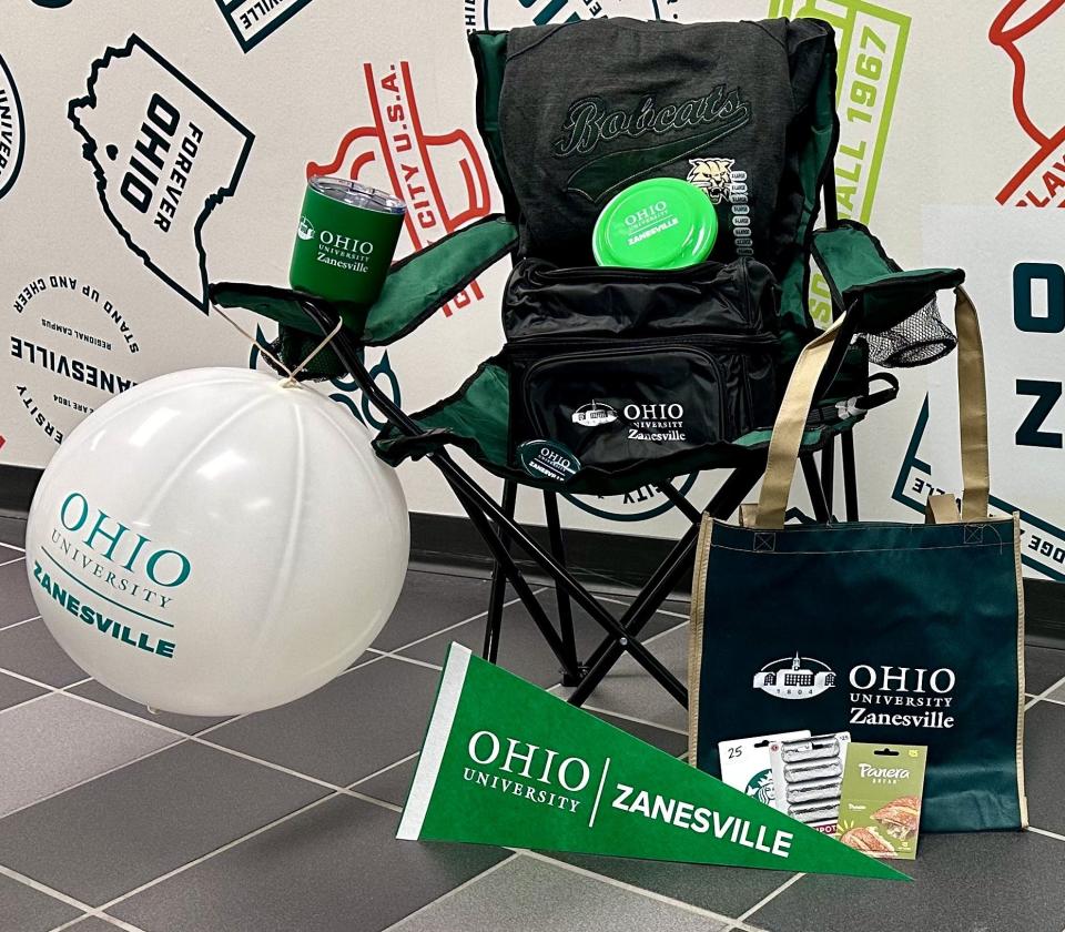 Ohio University chair and items from Ohio University of Zanesville for the Eastside Community Ministry CHAIR-ity auction.