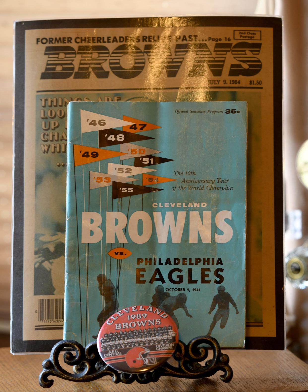 Memorabilia from the  Cassidyetts who cheered for the Cleveland Browns in the mid-1950s while students at  Alliance High School, and one of the first cheer squads in professional football.  Monday, July 24, 2023.