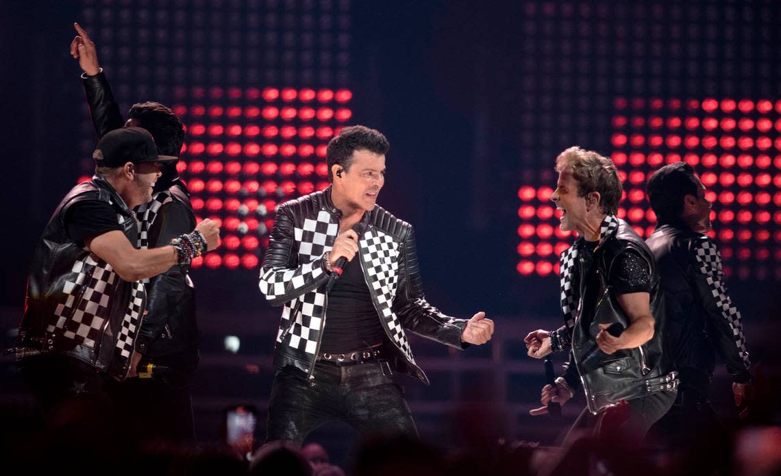 New Kids on the Block in concert on the “Mixtape 2022 Tour” at Raleigh, N.C.’s PNC Arena, Friday night, July 22, 2022.