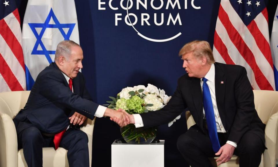 Donald Trump meets Benjamin Netanyahu in Davos. ‘Israel has always supported the United States so what I did with Jerusalem was my honour,’ said Trump.