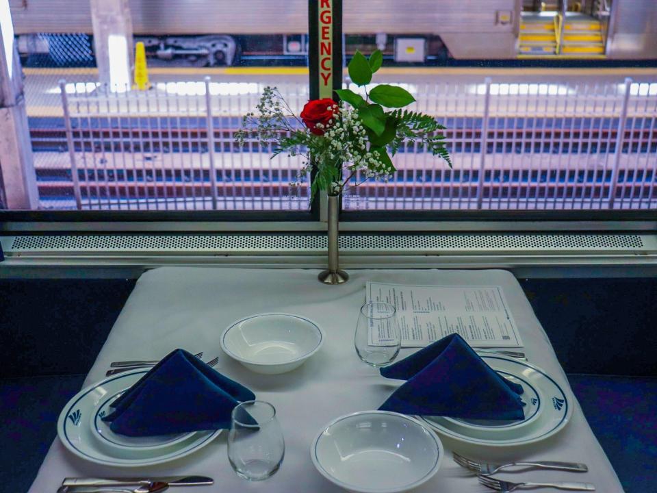 Inside the dining car of an Amtrak Superliner - Amtrak Upgraded Long Distance Trains 2021