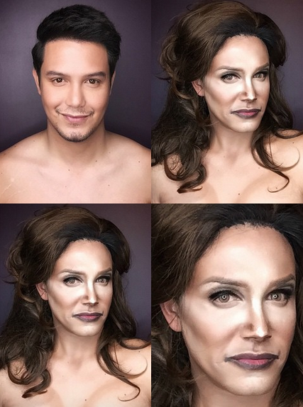 Makeup artist Paolo Ballesteros transforms himself into Caitlyn Jenner.