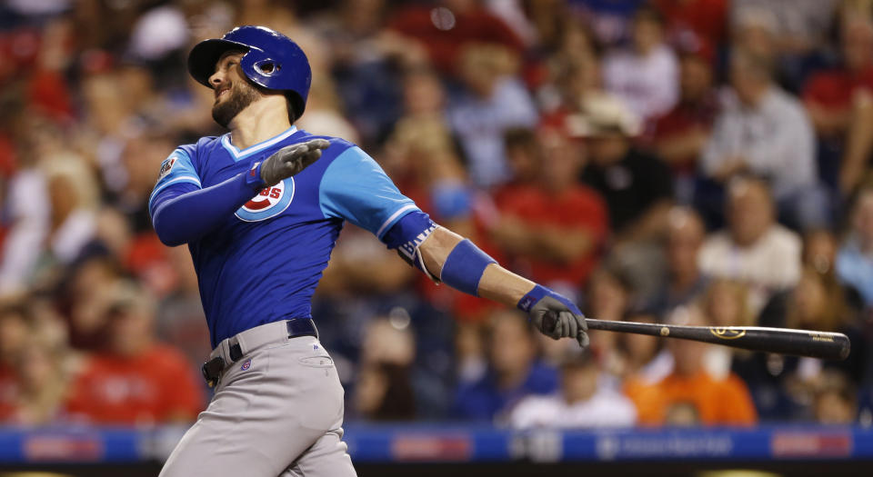 Kris Bryant defeated Bryce Harper in the Home Run Derby. (AP Photo/Laurence Kesterson)