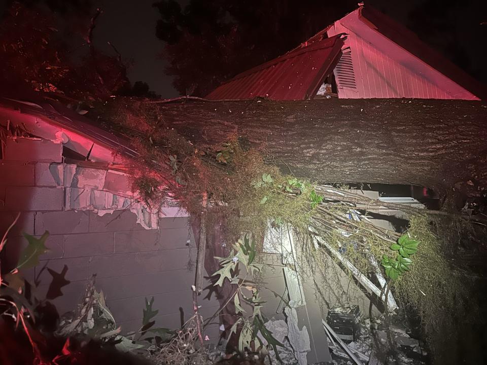 Ocala Fire Rescue crews found the minor was stuck under the tree, which had fallen through the roof while the family slept.