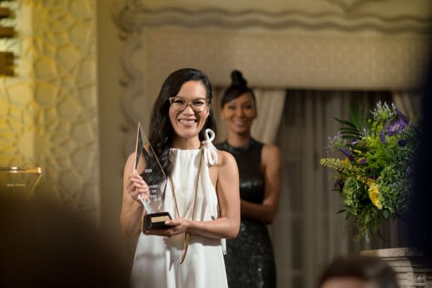 So, so relieved she didn't splash kimchi jjigae onto this jumpsuit! Photo: <em>Doane Gregory/Netflix</em>