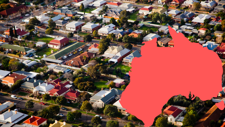 Pictured: Aerial view of regional property. Image: Getty