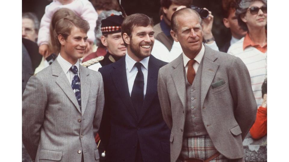 Prince Philip With His Sons Prince Edward And Prince Andrew During Their Summer Holidays In Scotland