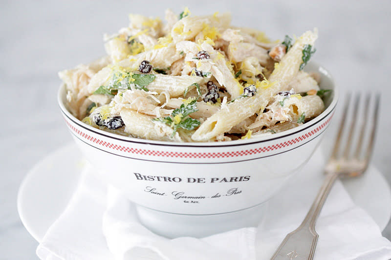 Chilled Penne with Rotisserie Chicken and Currants