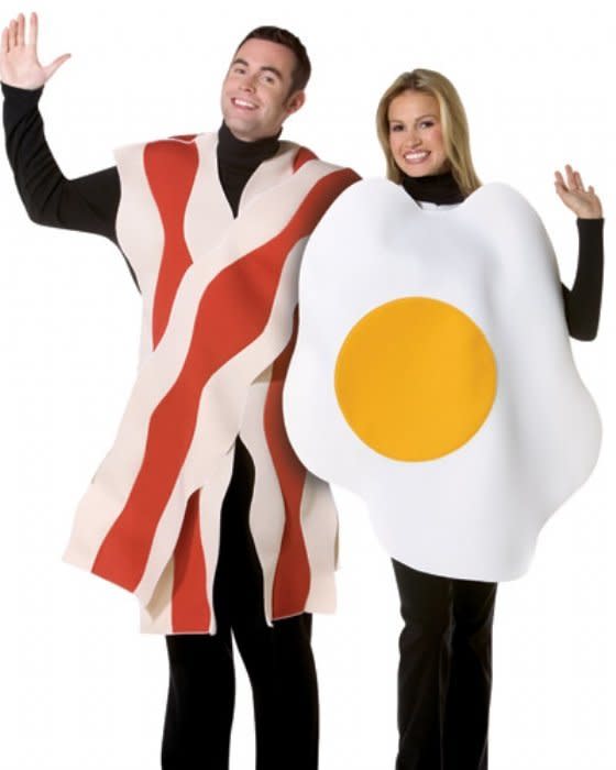 This costume will truly meet your eggspectations.   <a href="http://www.costumechik.com/Couples-Bacon-Eggs-Breakfast-Costume/Product.aspx?ProductID=2330&DeptID=14&&" target="_blank">Get it here.</a>