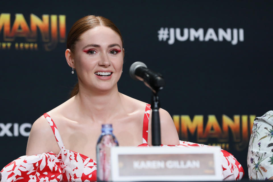 Karen Gillan attends the "Jumanji: The Next Level" press conference at Montage Los Cabos on November 20, 2019. (Photo by Victor Chavez/Getty Images)