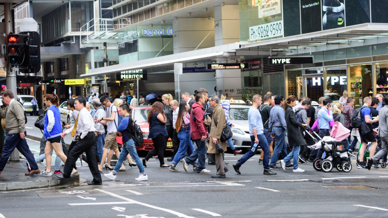 People walking on street