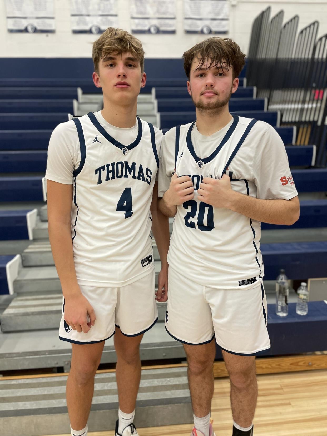 Webster Thomas' Levi Kulik (4) scored 11 points and Shane Talbot dropped 19 during a 67-52 loss to Victor on Friday, Dec. 8, 2023.