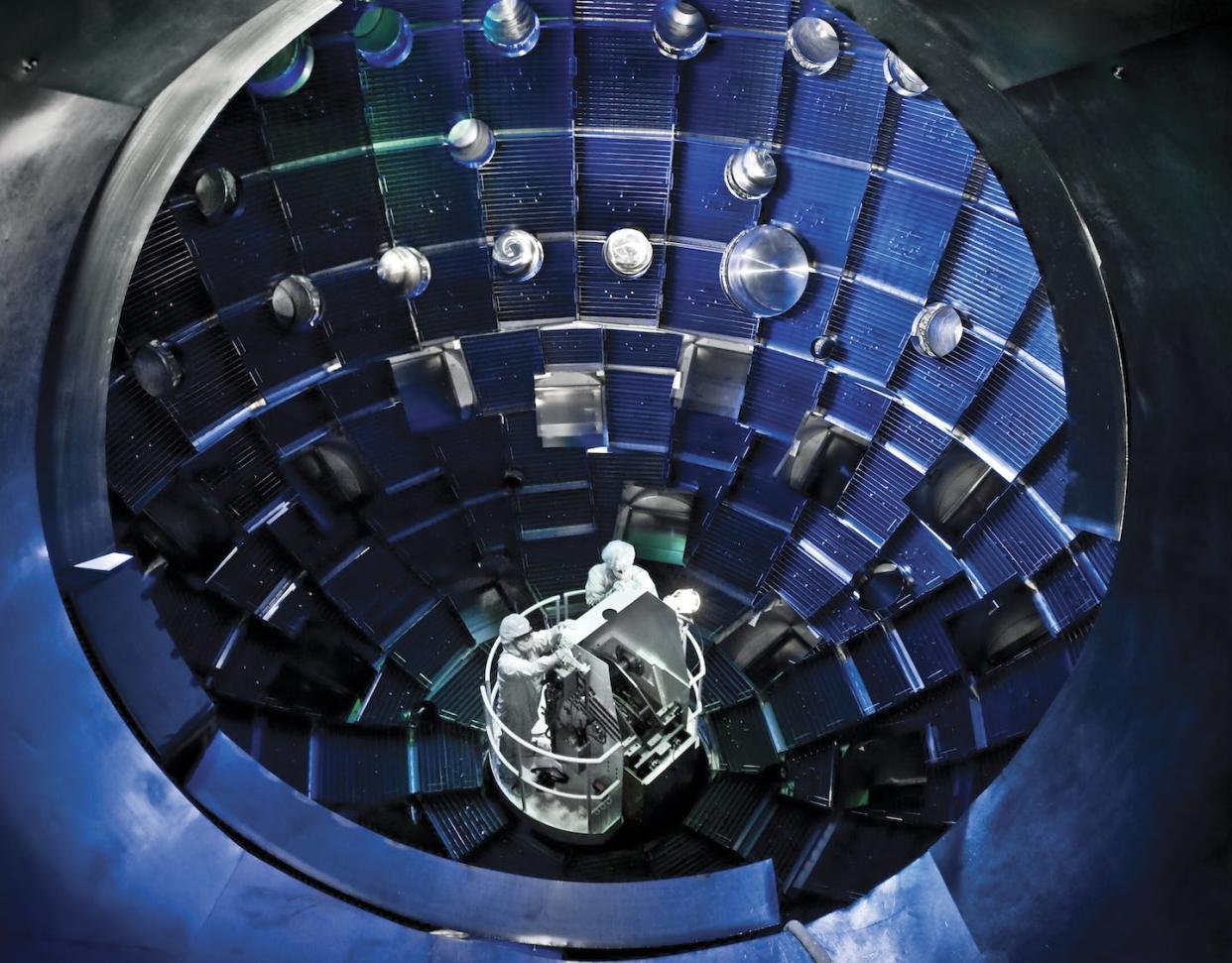 The target chamber at the National Ignition Facility has been the site of a number of breakthroughs in fusion physics. <a href="https://www.flickr.com/photos/departmentofenergy/17974887118/" rel="nofollow noopener" target="_blank" data-ylk="slk:U.S. Department of Energy/Lawrence Livermore National Laboratory;elm:context_link;itc:0;sec:content-canvas" class="link ">U.S. Department of Energy/Lawrence Livermore National Laboratory</a>