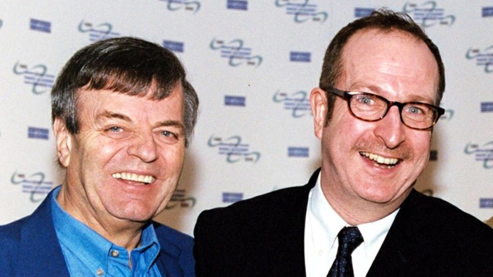 Steve Wright with fellow BBC radio stalwart Tony Blackburn (Michael Crabtree/PA)