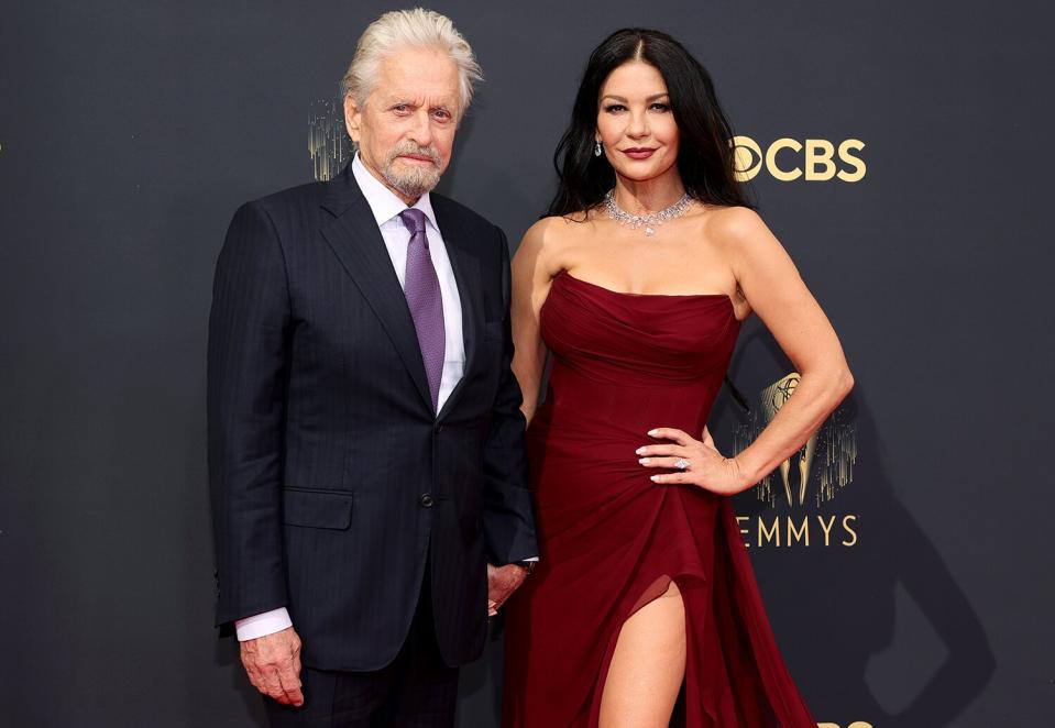 Michael Douglas and Catherine Zeta-Jones attend the 73rd Primetime Emmy Awards