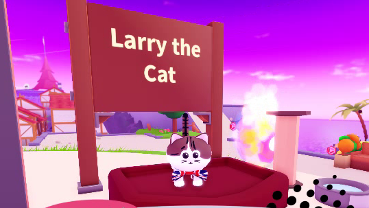  Larry the cat as depicted in Roblox. 