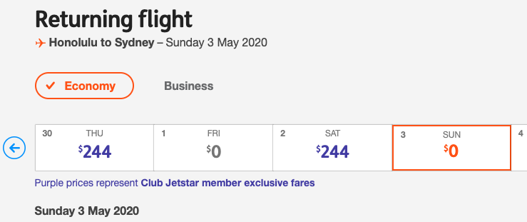 Jetstar's return for free sale. Source: Getty