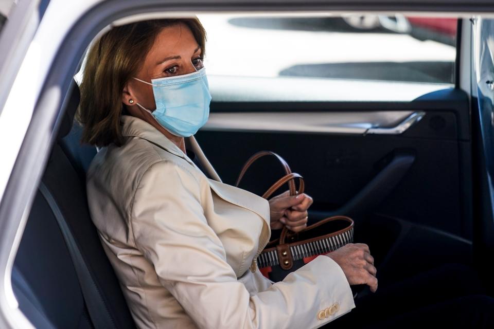 María Dolores de Cospedal tras declarar ante el juez del caso Kitchen. (Photo By A. Perez Meca/Europa Press via Getty Images)