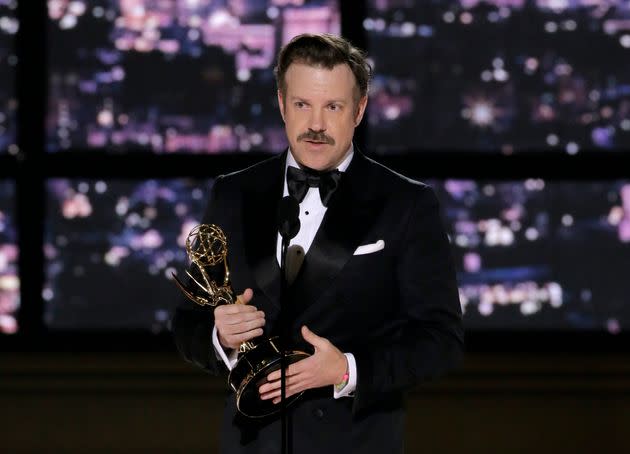 Jason Sudeikis accepts the Outstanding Lead Actor in a Comedy Series award for 