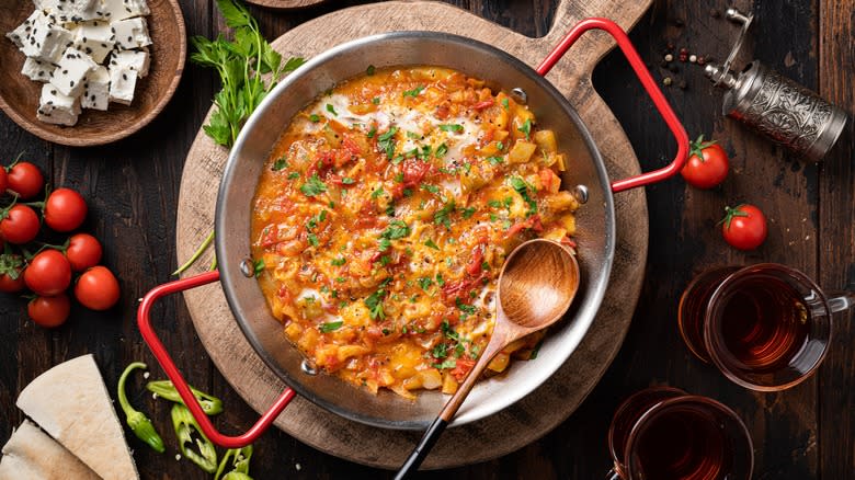 turkish eggs menemen spoon 