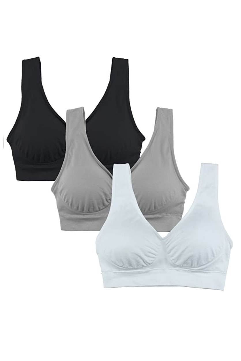 Cabales Seamless Wireless Sports Bra (3-Pack)