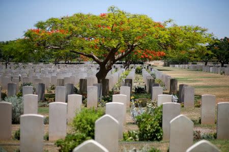Graves are seen at Gaza War Cemetery, known to Palestinians as the English Cemetery, in Gaza June 19, 2018. Picture taken June 19, 2018. REUTERS/Mohammed Salem