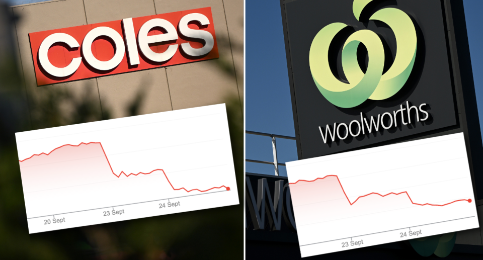 Coles and Woolworths signs