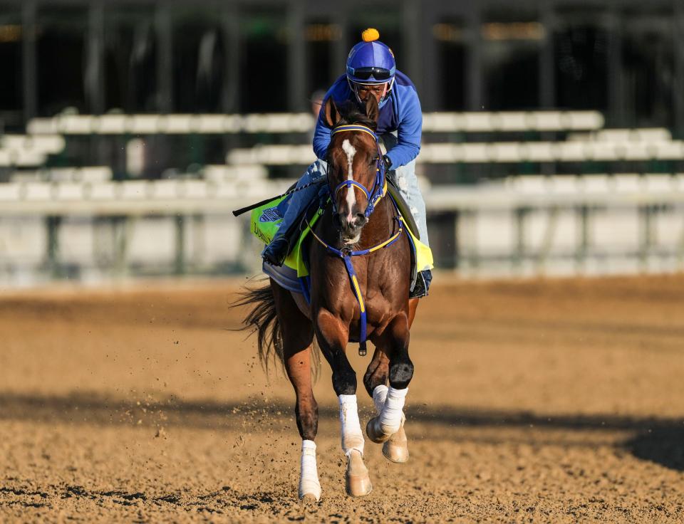 Lord Miles, now a Kentucky Derby scratch, trains Wednesday morning at Churchill Downs.