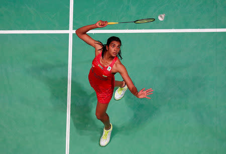 Badminton - Yonex All England Open Badminton Championships - Arena Birmingham, Birmingham, Britain - March 17, 2018 India's Pusarla V. Sindhu in action during the women's singles semi final Action Images via Reuters/Peter Cziborra