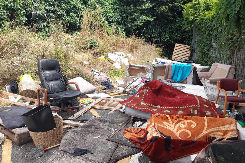 Homeless encampment at West Croydon Carpark