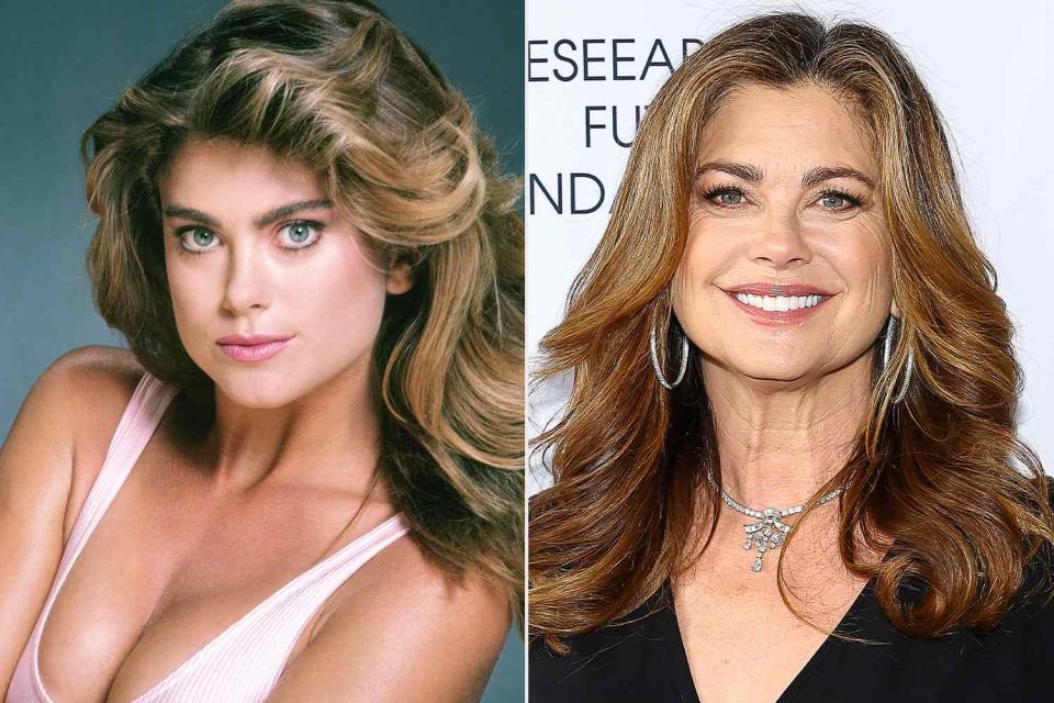 <p>Getty(2)</p> Kathy Ireland in 1983 and 2023