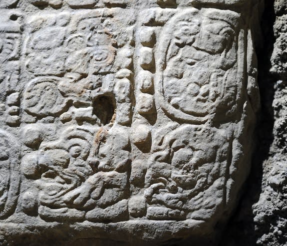 A detailed look at the carvings on Block 5, found at La Corona in Guatemala. The carvings tell a political history of the city and its allies and enemies.