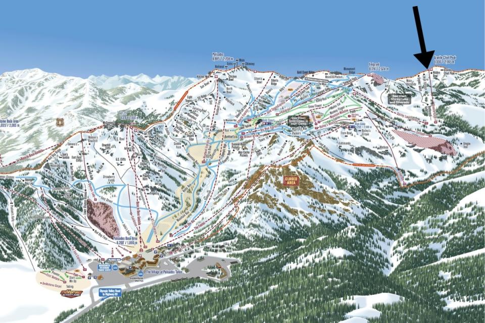 Granite Chief as seen on Palisades Tahoe's trail map.<p>Palisades Tahoe</p>