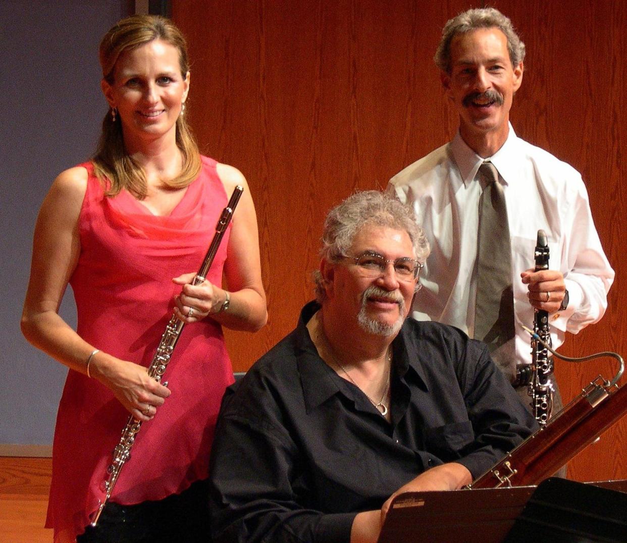 From left, Palm Beach Chamber Music Festival founders flutist Karen Dixon, bassoonist Michael Ellert and clarinetist Michael Forte.