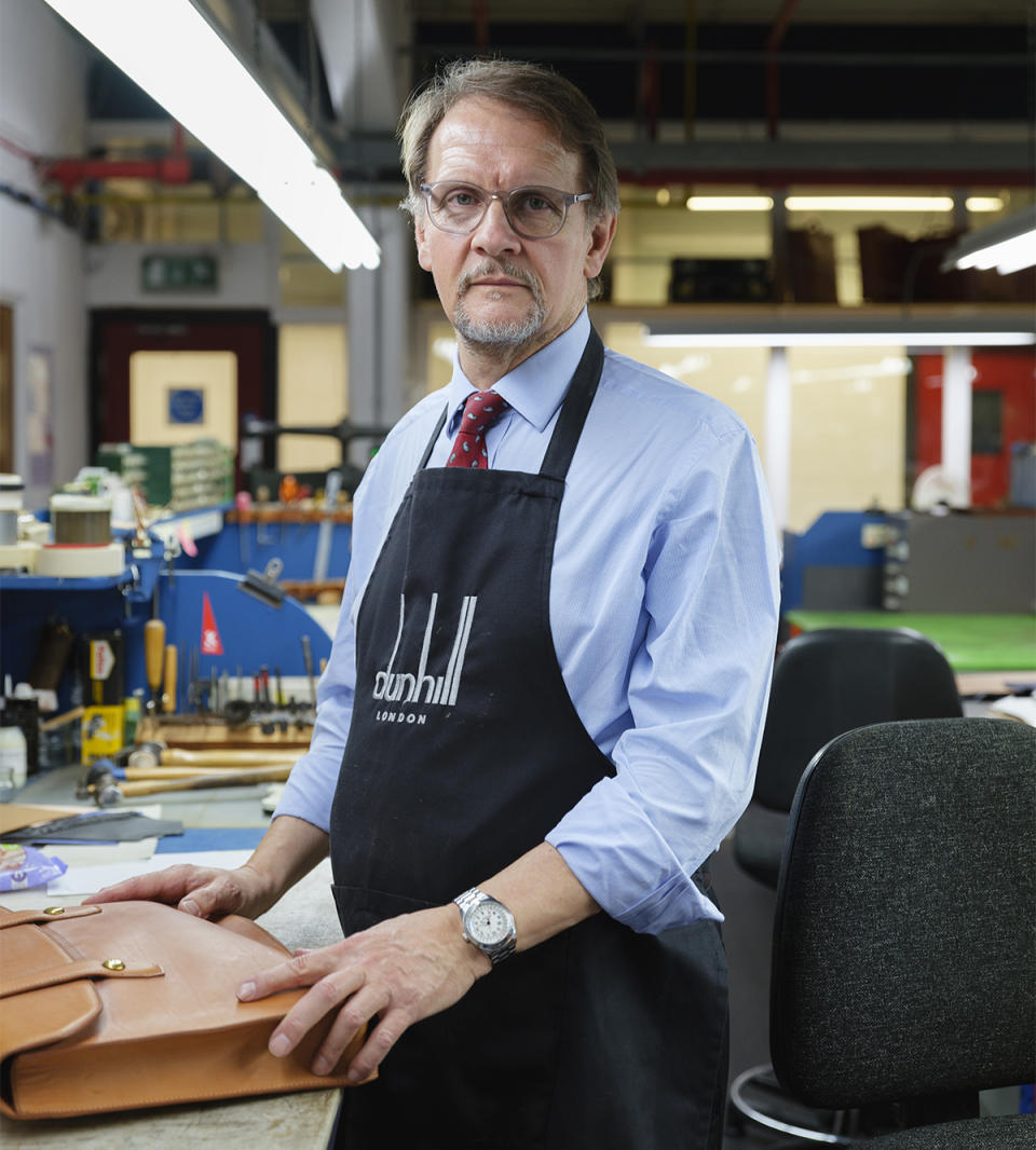 Tomasz Nosarzewski in the leather factory