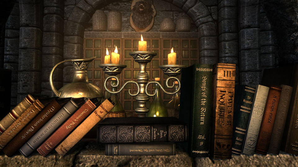 Best Skyrim mods — with the Book Covers mod, Skyrim's books have legible titles on their spines.