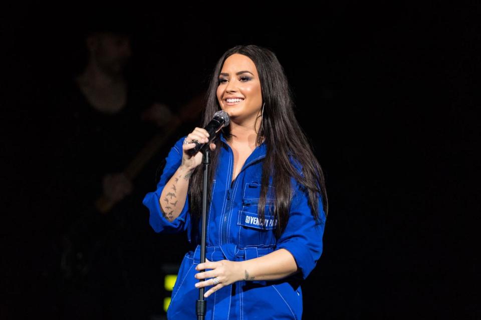 Heartbroken: Lovato reportedly sent her best to Gomez (Christopher Polk/Getty )