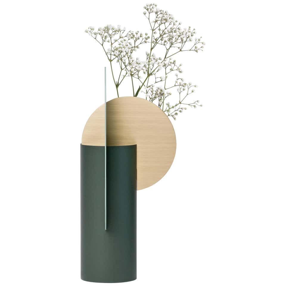 3) Modern Metal Vase Yermilov CS2 by Noom in Brass and Steel