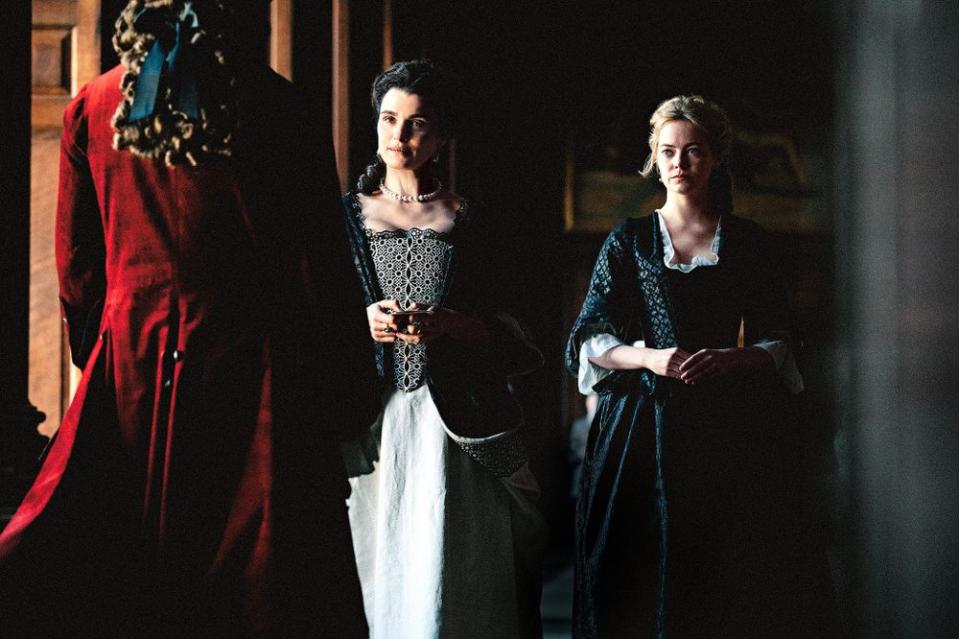 Rachel Weisz and Emma Stone in <em>The Favourite</em>