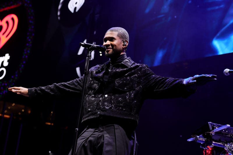 Usher performs onstage during iHeartRadio Q102's Jingle Ball 2023 at Wells Fargo Center on December 12, 2023 in Philadelphia, Pennsylvania. 
