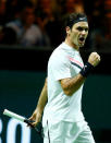 Tennis - ATP 500 - Rotterdam Open - Quarterfinal - Ahoy, Rotterdam, Netherlands - February 16, 2018 Roger Federer of Switzerland reacts during his match against Robin Haase of the Netherlands. REUTERS/Michael Kooren