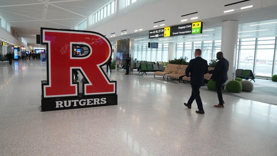 Signs relating to New Jersey are presented throughout the new Terminal A at Newark Liberty Airport. Dignitaries and media took a tour of the soon to open brand new Terminal A at Newark Liberty International Airport on November 15, 2022.